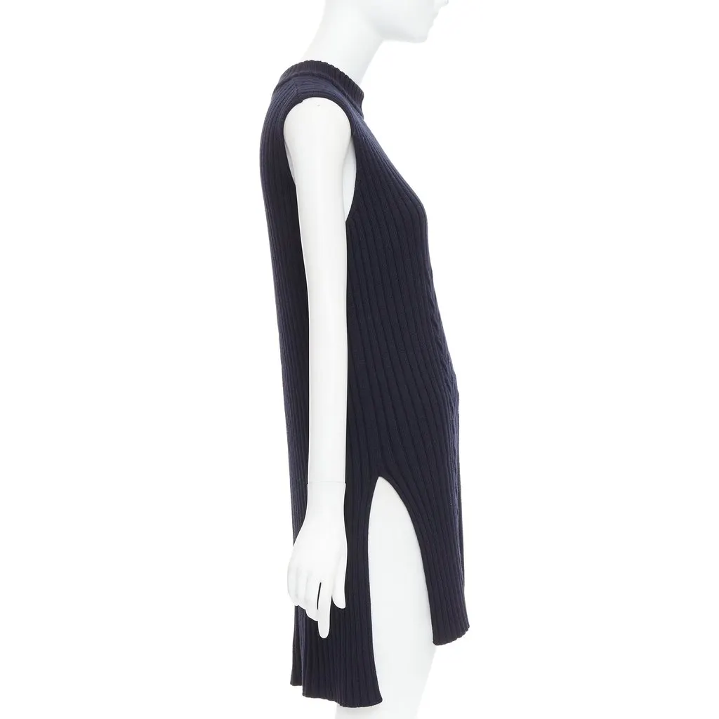 Celine Navy Wool Dress Navy Wool Very good - Model View