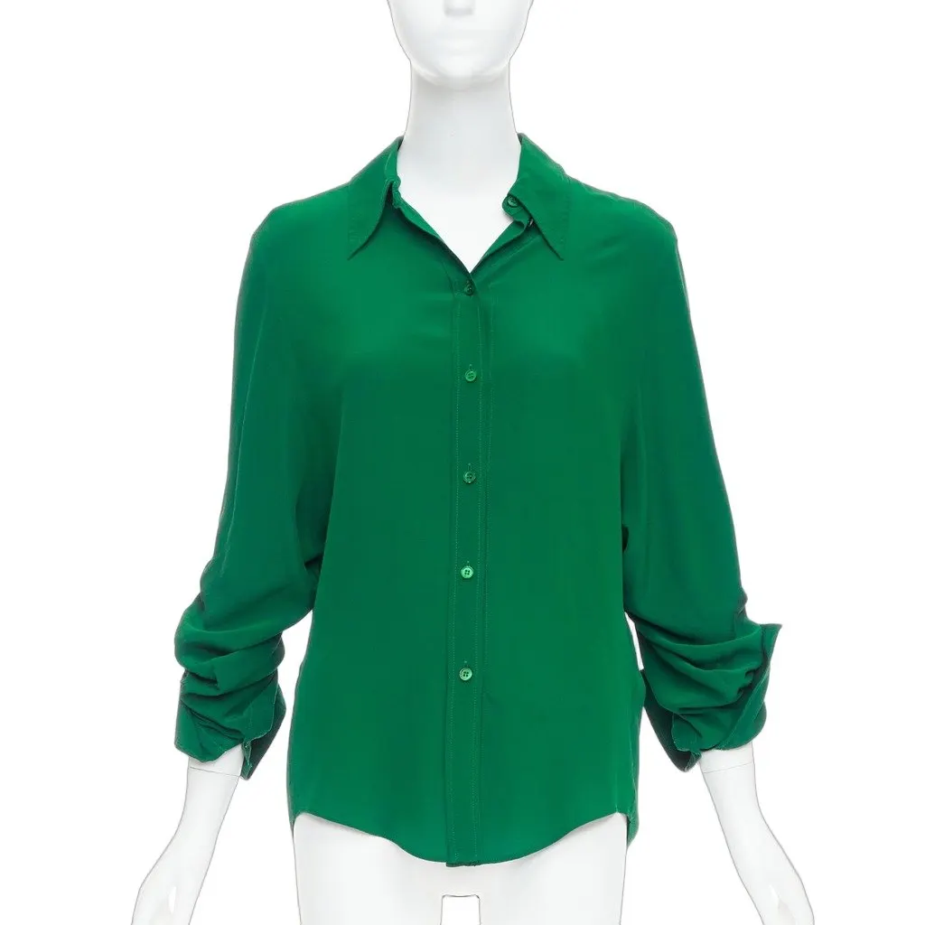 Stella McCartney Green Silk Top Green Silk Very good - Front View