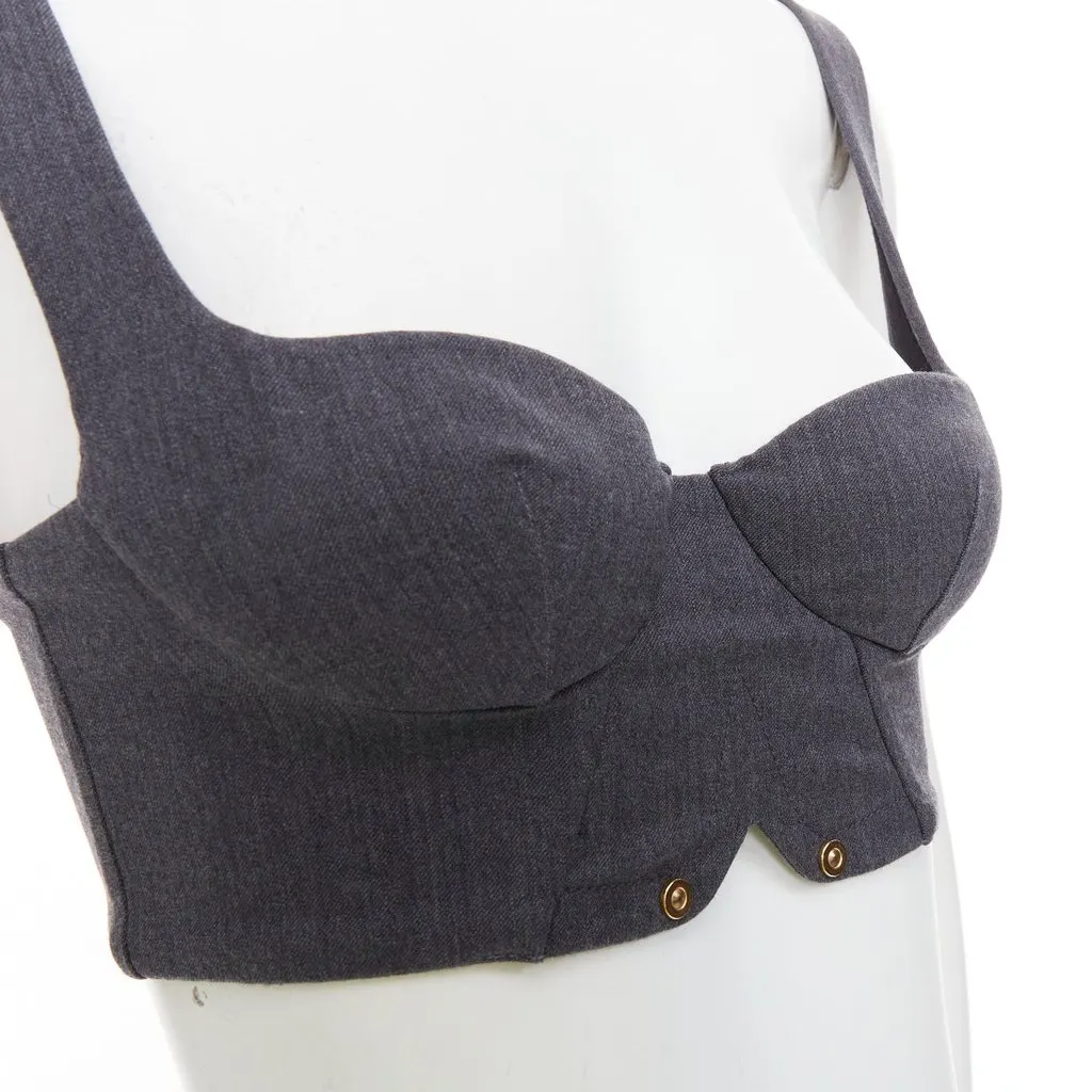 La Perla Grey Wool Top Grey Wool Very good - Back View