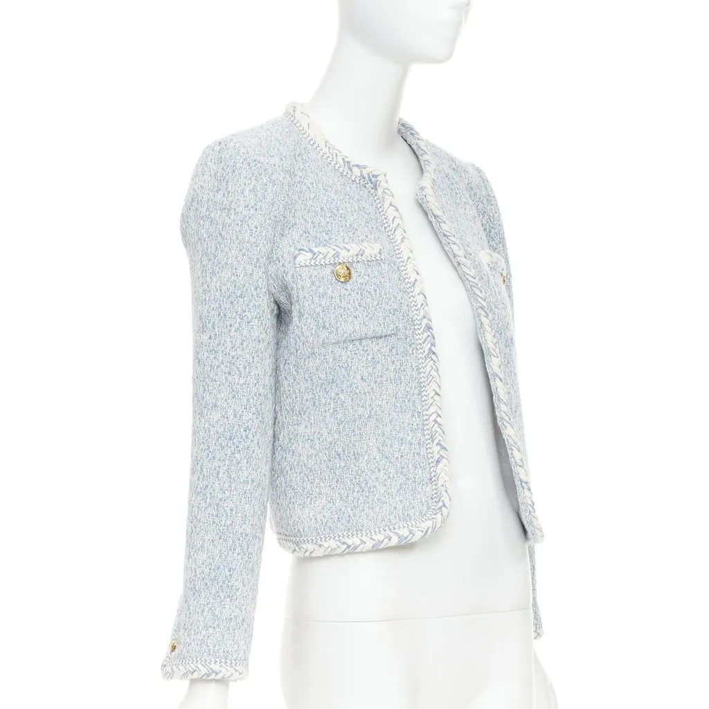 Celine Blue Tweed Coat Blue Tweed Never worn, with tag - Inside View