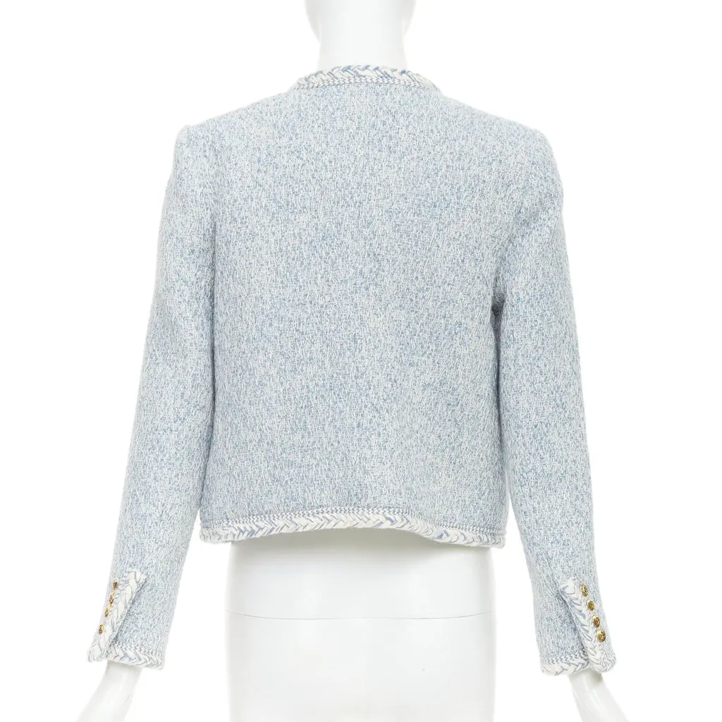 Celine Blue Tweed Coat Blue Tweed Never worn, with tag - Box View