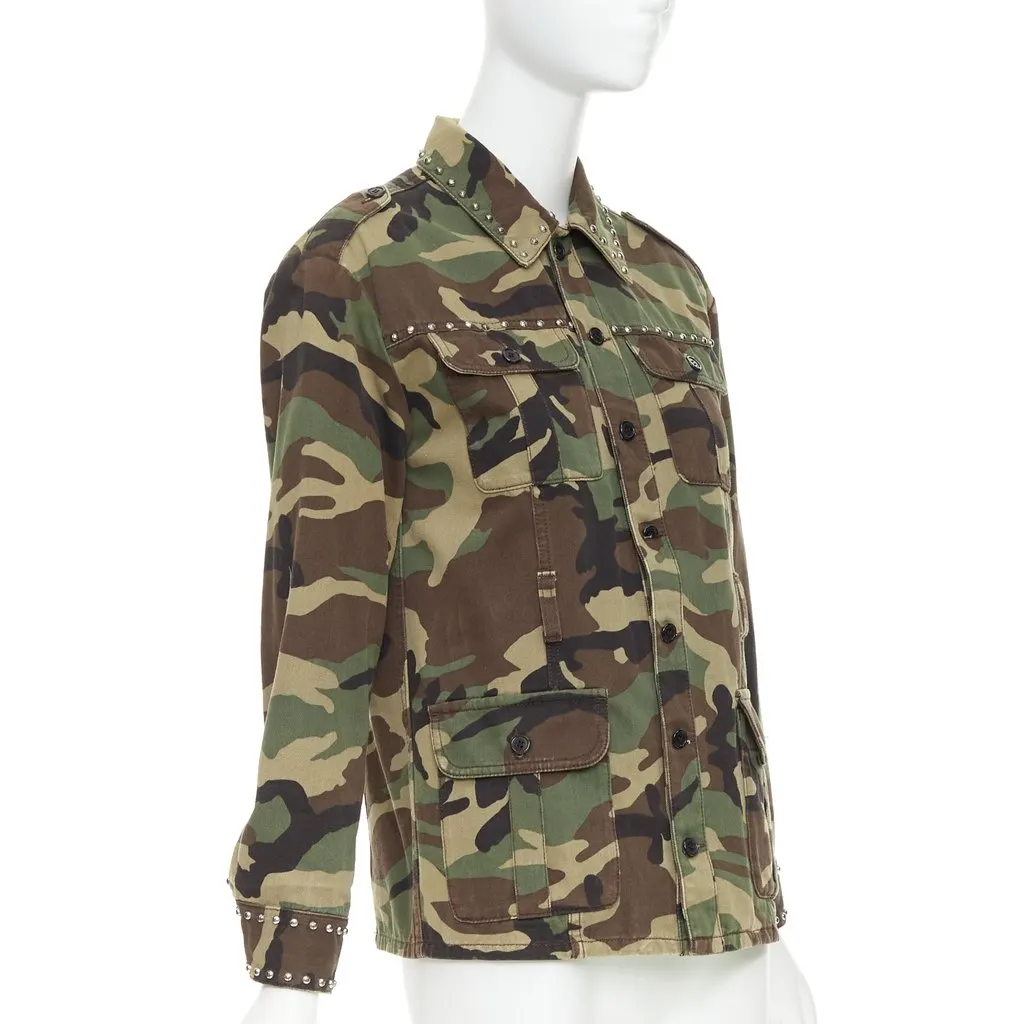 Saint Laurent Green Cotton Coat Green Cotton Good - Inside View