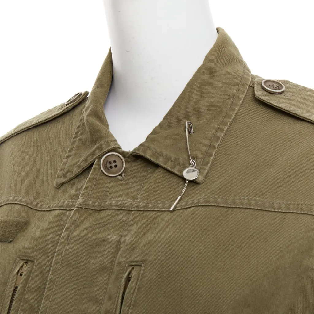 Saint Laurent Green Cotton Coat Green Cotton Very good - Back View