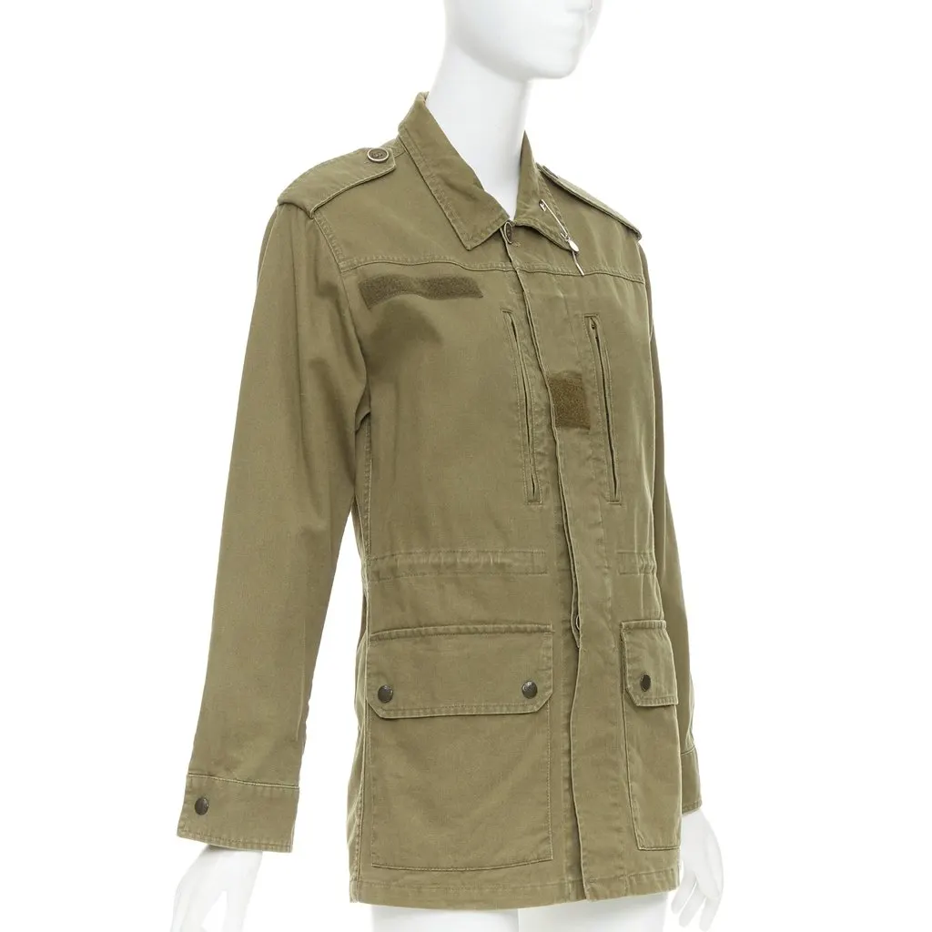 Saint Laurent Green Cotton Coat Green Cotton Very good - Inside View