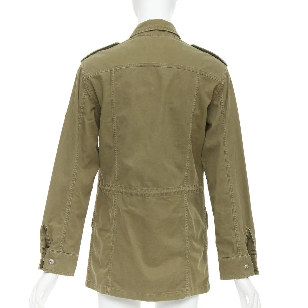 Saint Laurent Green Cotton Coat Green Cotton Very good - Box View