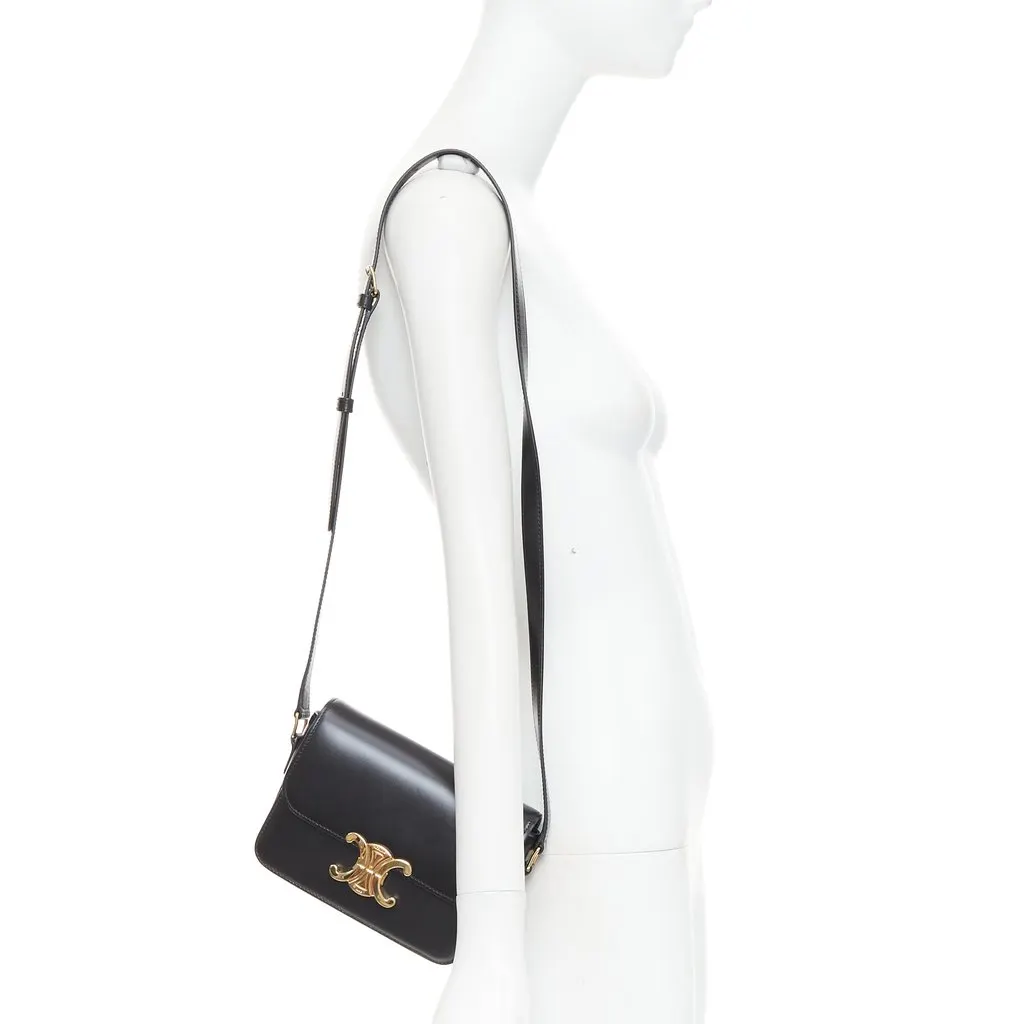 Celine Teen Triomphe Black Leather Good - Back View