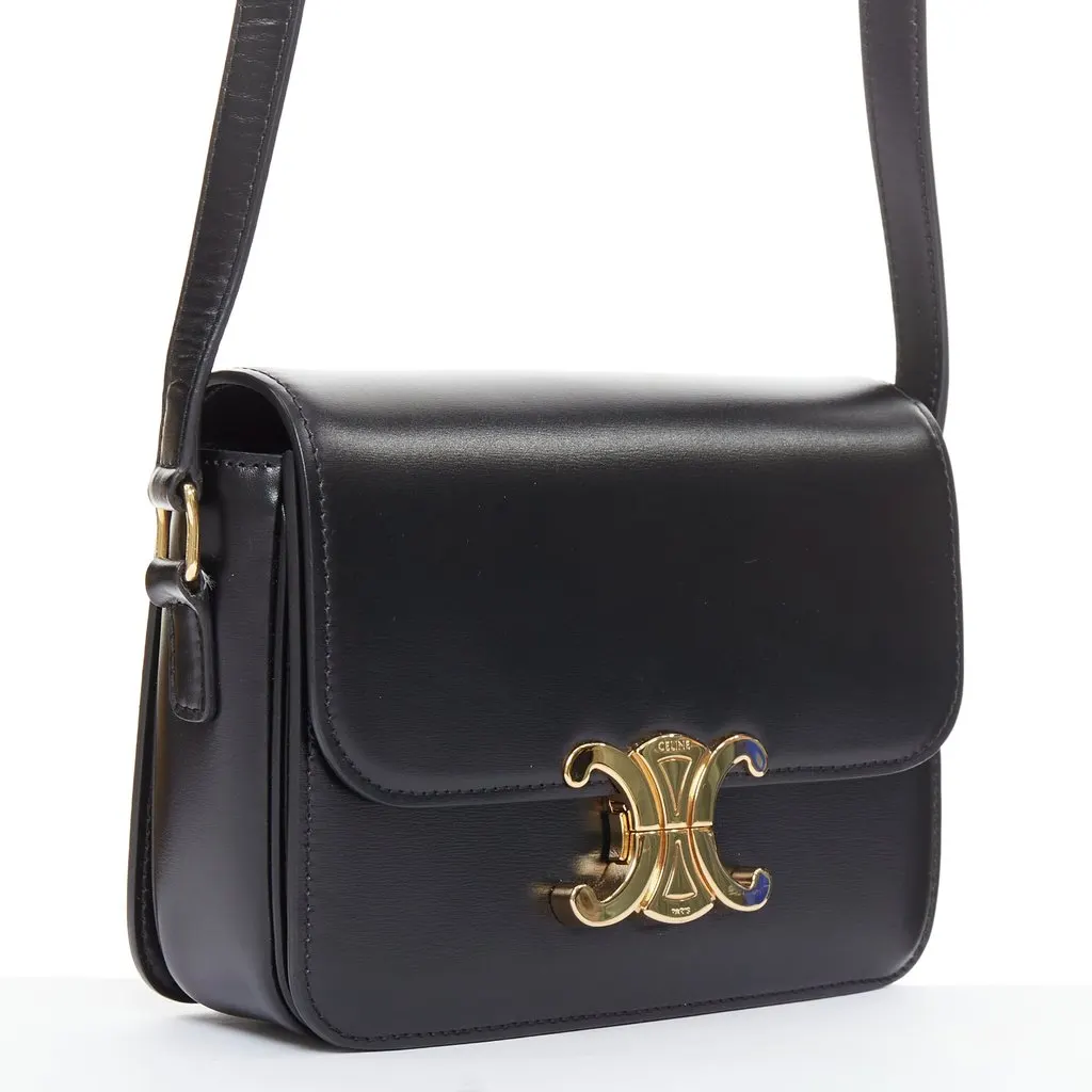Celine Teen Triomphe Black Leather Good - Inside View