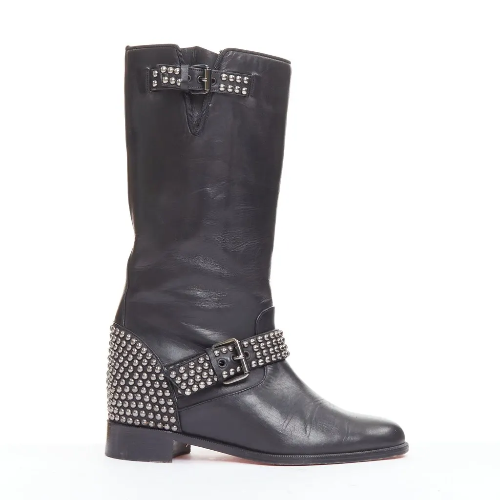 Christian Louboutin Bicloubutu Black Leather Good - Front View