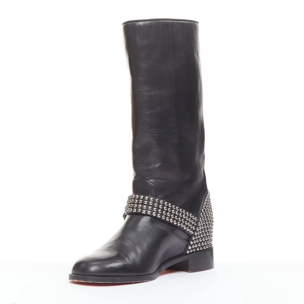 Christian Louboutin Bicloubutu Black Leather Good - Model View