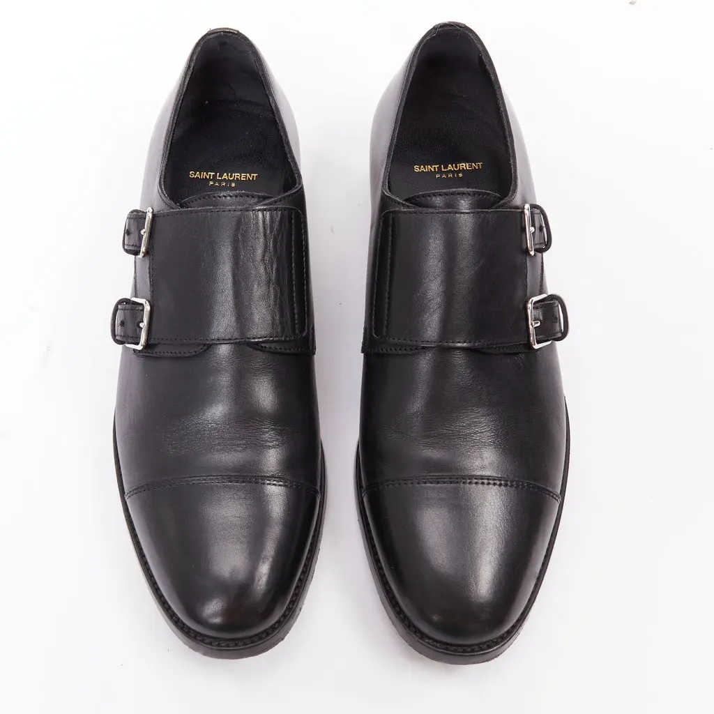 Saint Laurent Black Leather Lace ups Black Leather Good - Back View