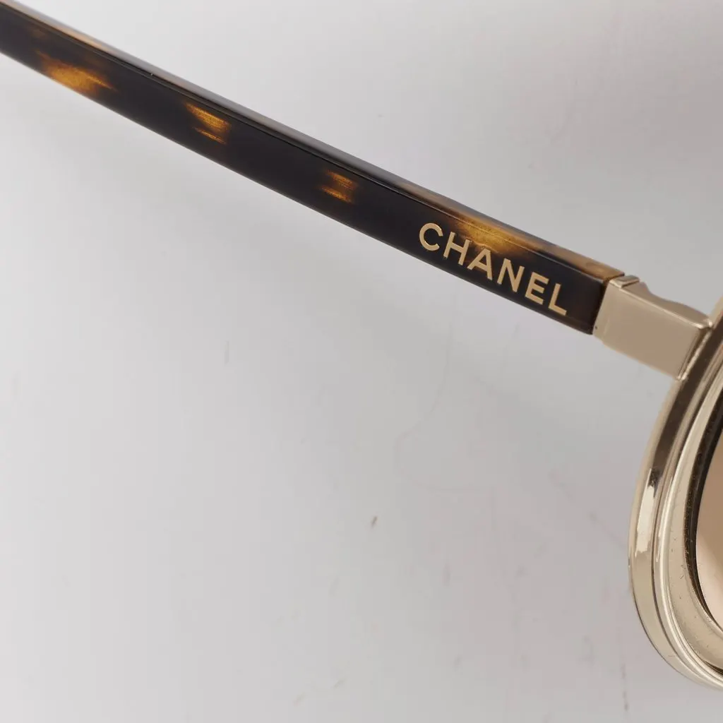 Chanel Gold Metal Sunglasses Gold Metal Very good - Back View