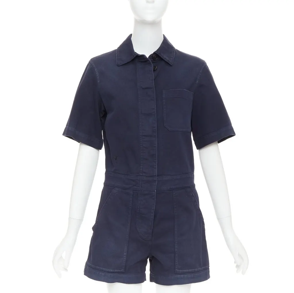 Dior Navy Cotton Jumpsuit Navy Cotton Very good - Front View