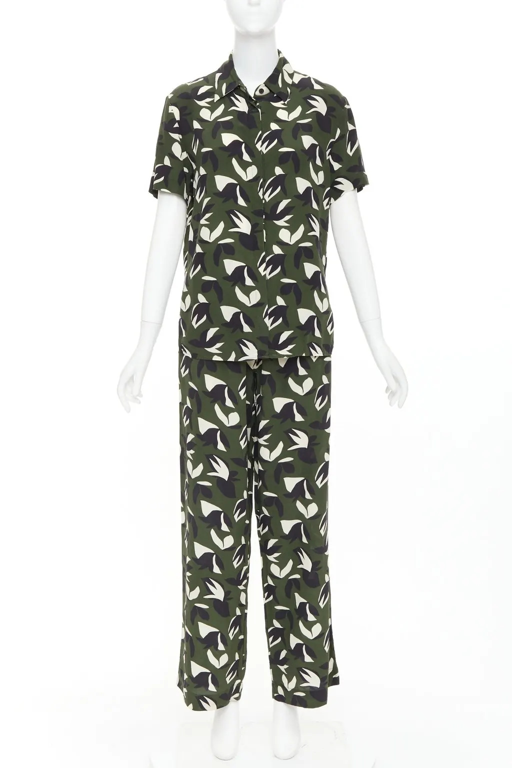 Unsigned Green Silk Jumpsuit Green Silk Very good - Front View
