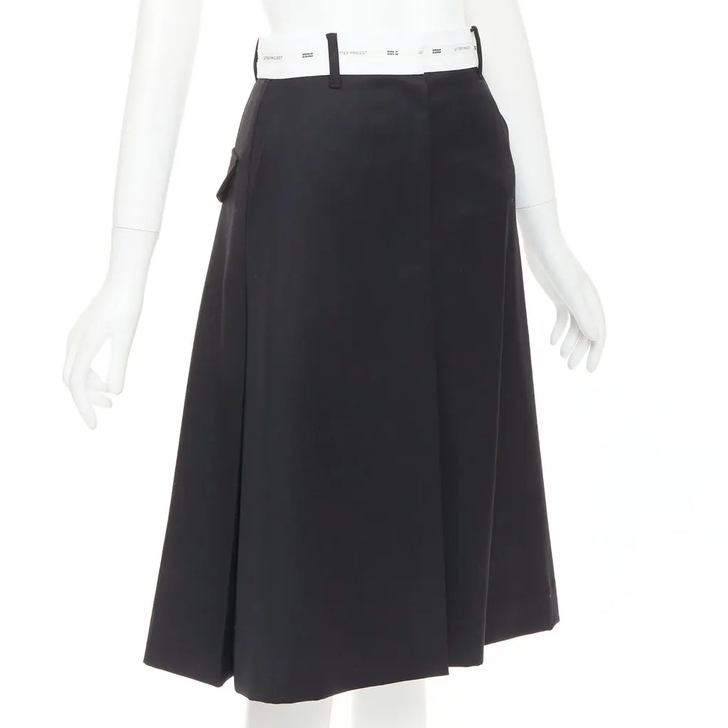 Unsigned Black Wool Skirt Black Wool Very good - Inside View