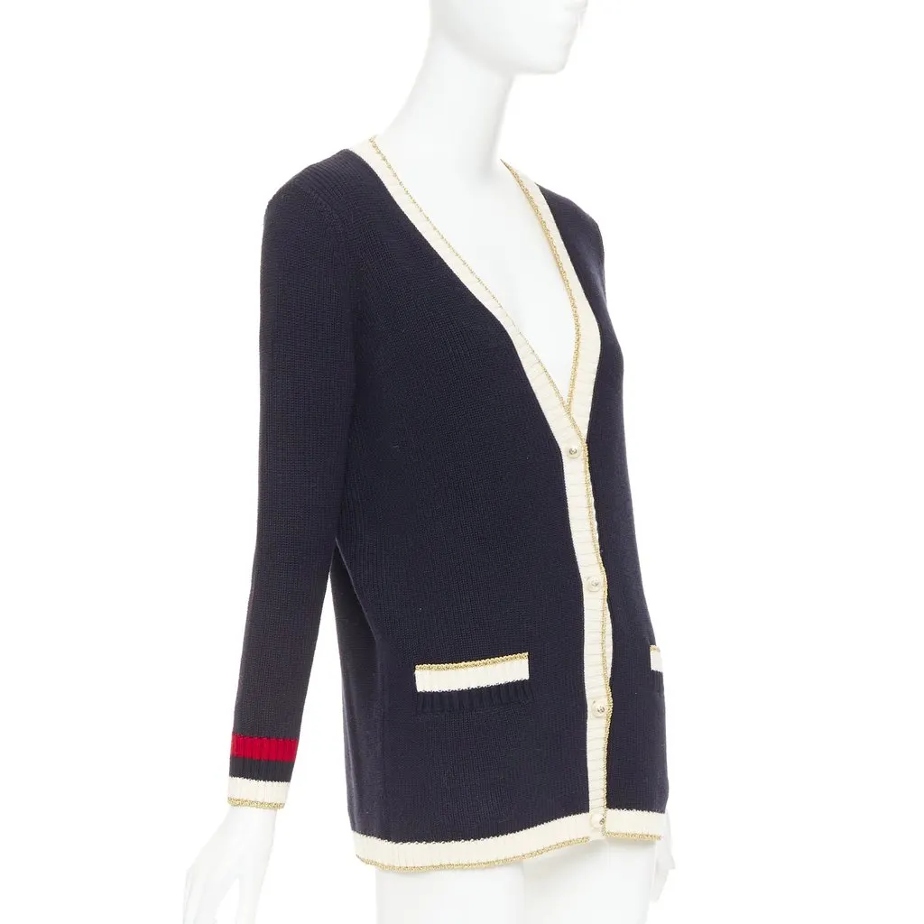 Gucci Navy Cotton Knitwear Navy Cotton Very good - Model View