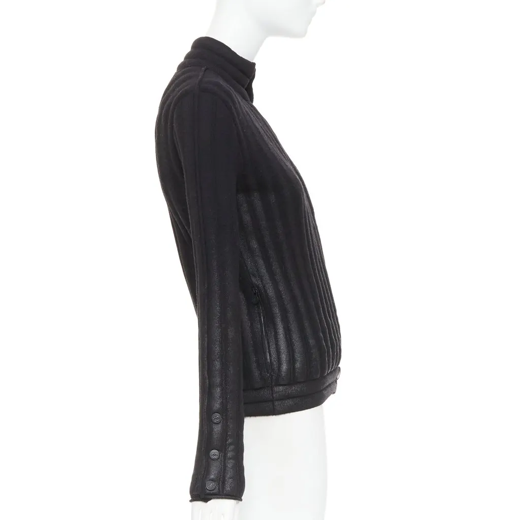 Chanel Black Wool Coat Black Wool Fair - Box View