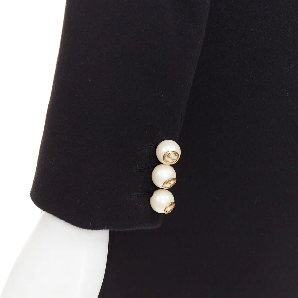 Gucci Black Wool Coat Black Wool Very good - Back View