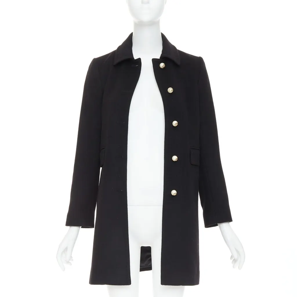 Gucci Black Wool Coat Black Wool Very good - Inside View