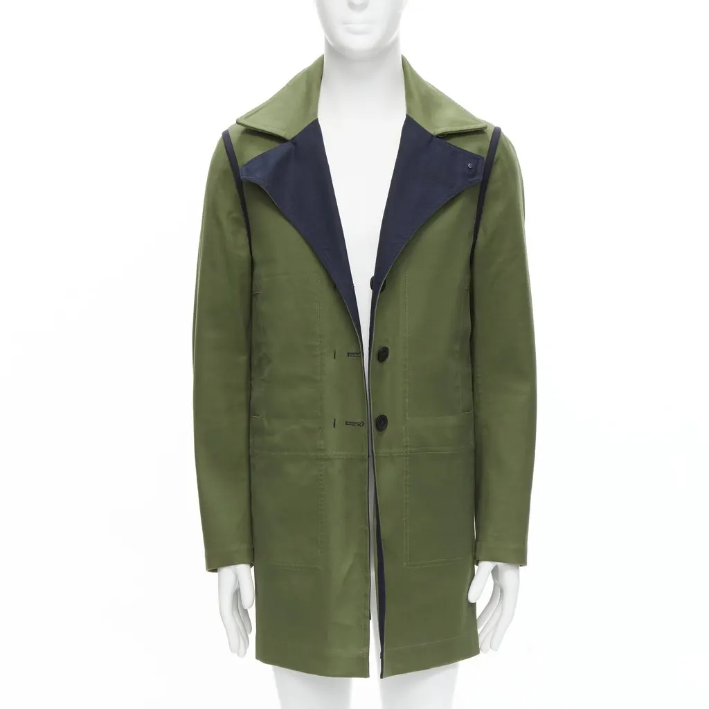 Valentino Green Cotton Coat Green Cotton Very good - Front View