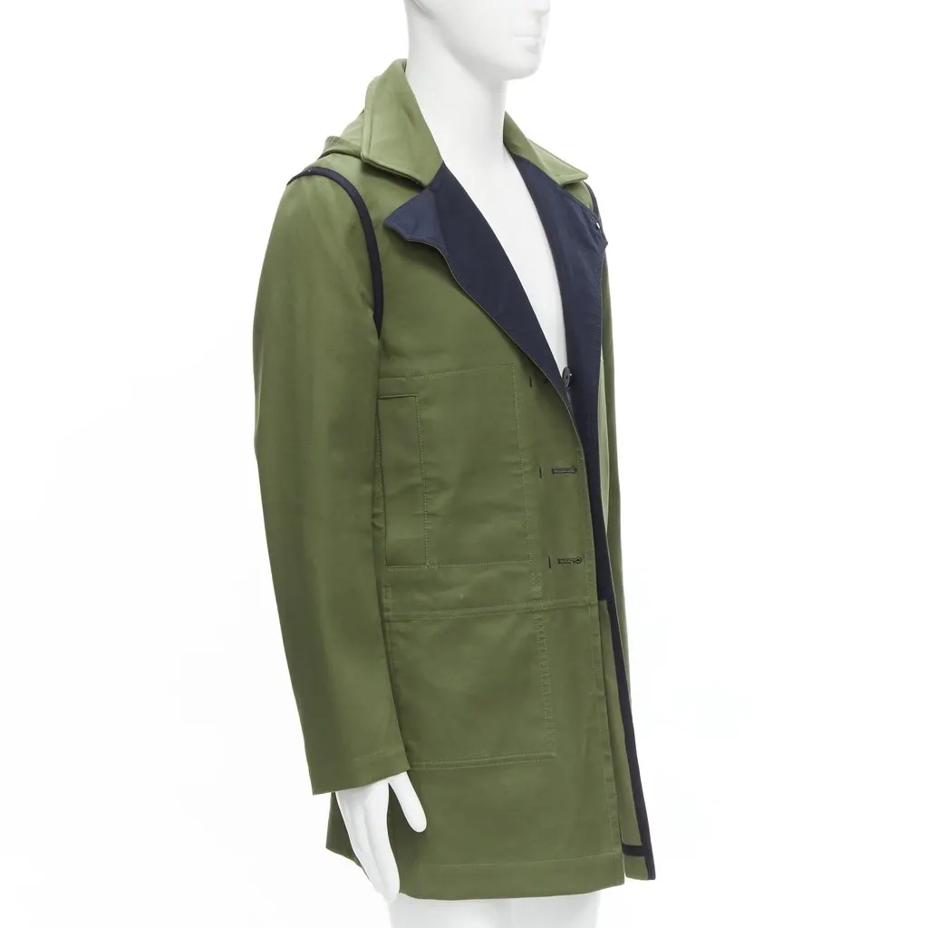 Valentino Green Cotton Coat Green Cotton Very good - Back View