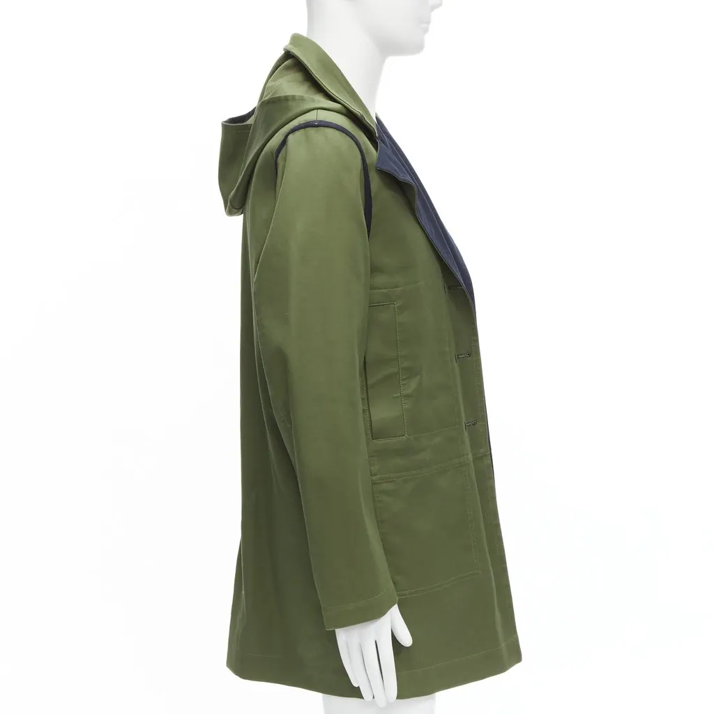 Valentino Green Cotton Coat Green Cotton Very good - Inside View