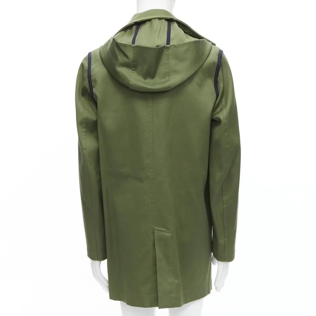Valentino Green Cotton Coat Green Cotton Very good - Model View