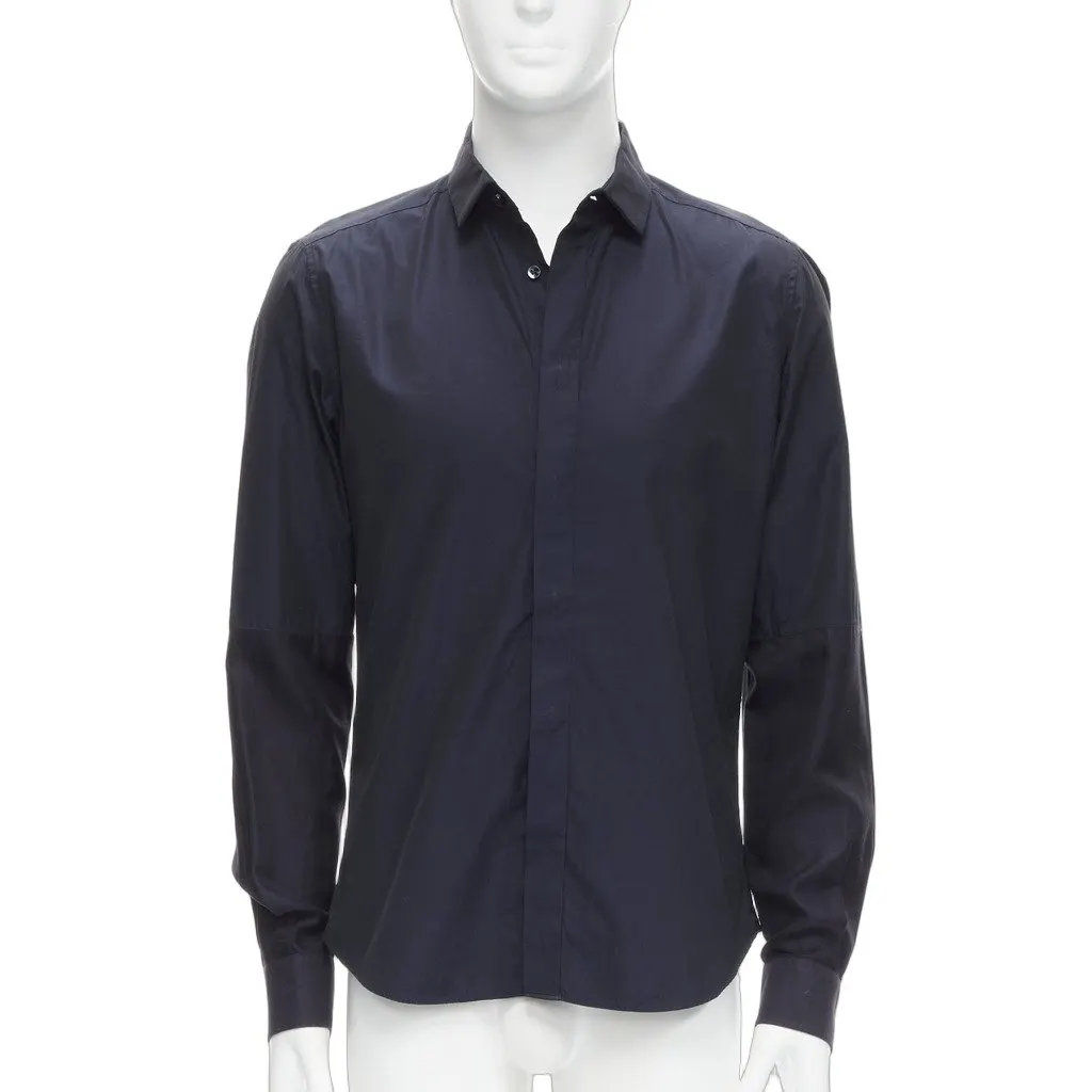 Valentino Poplin Dress Shirt Navy Cotton Very good - Front View