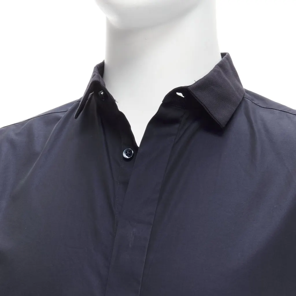 Valentino Poplin Dress Shirt Navy Cotton Very good - Back View