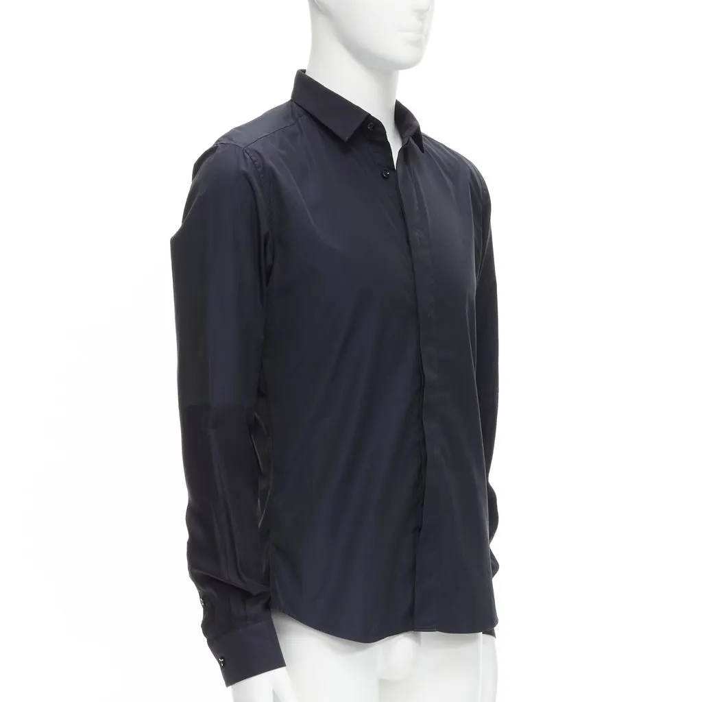 Valentino Poplin Dress Shirt Navy Cotton Very good - Inside View
