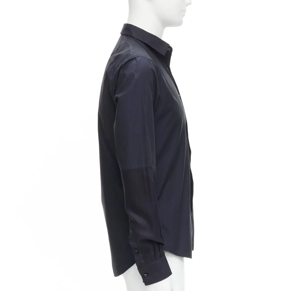 Valentino Poplin Dress Shirt Navy Cotton Very good - Model View