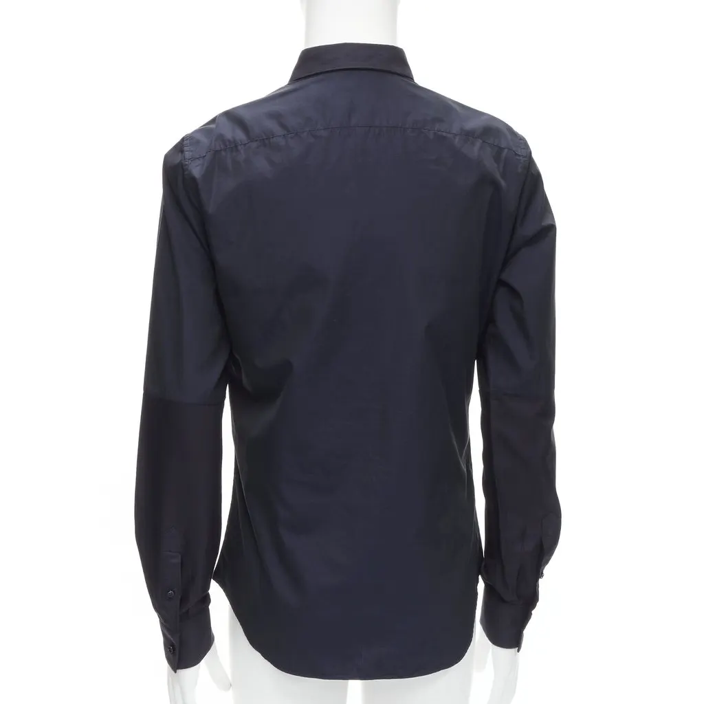 Valentino Poplin Dress Shirt Navy Cotton Very good - Box View