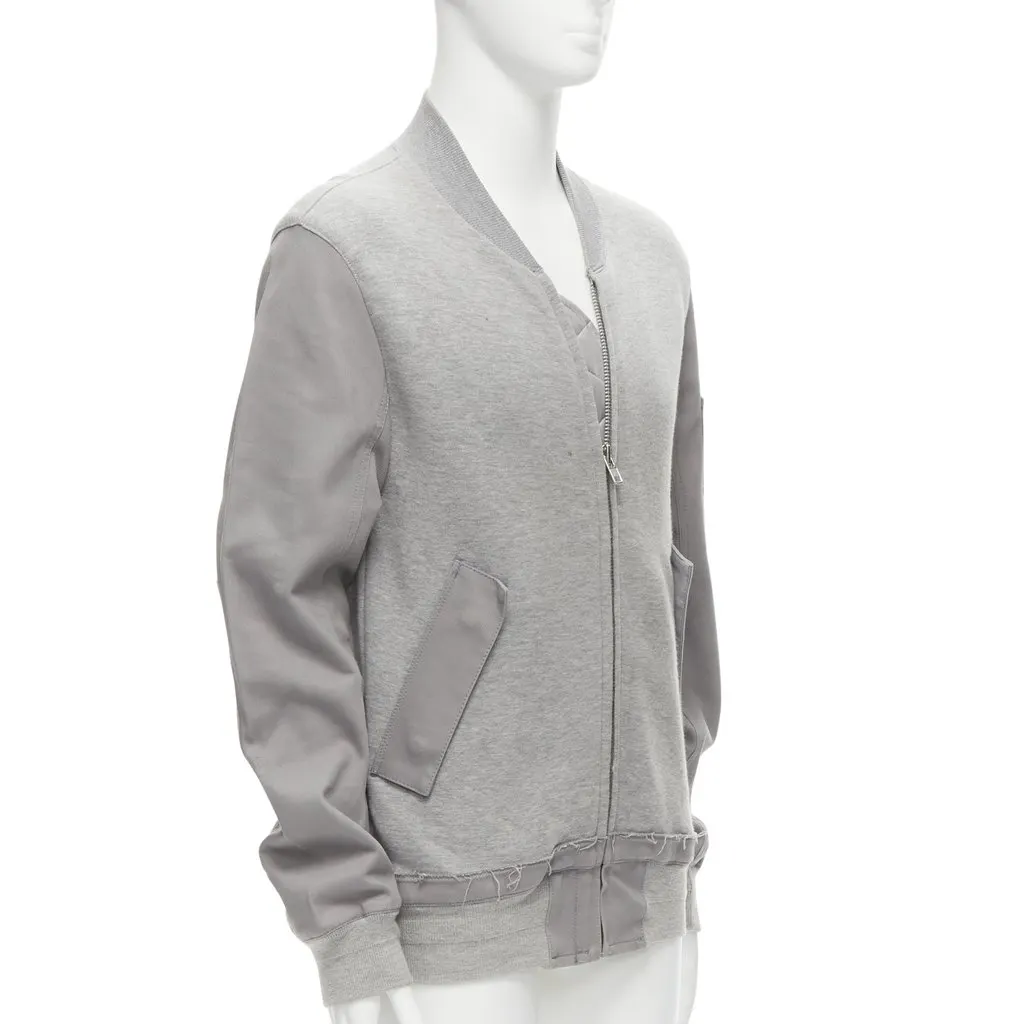 Sacai Grey Casual Bomber Grey Cotton Fair - Front View