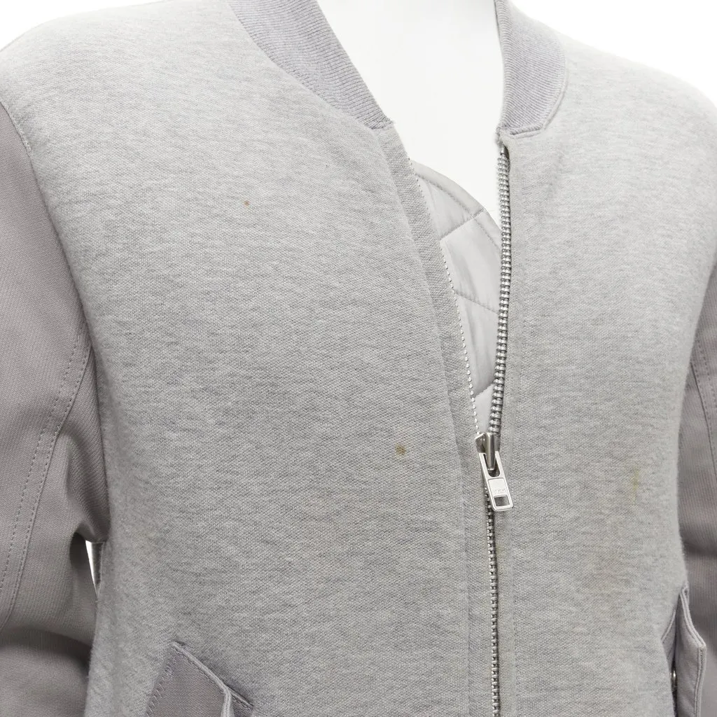 Sacai Grey Casual Bomber Grey Cotton Fair - Back View