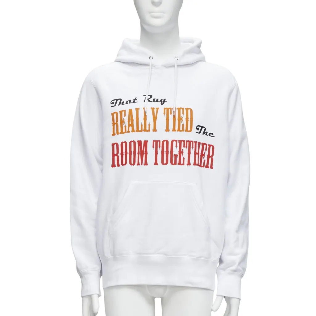 Sacai Slogan White Hoodie White Cotton Never worn - Front View