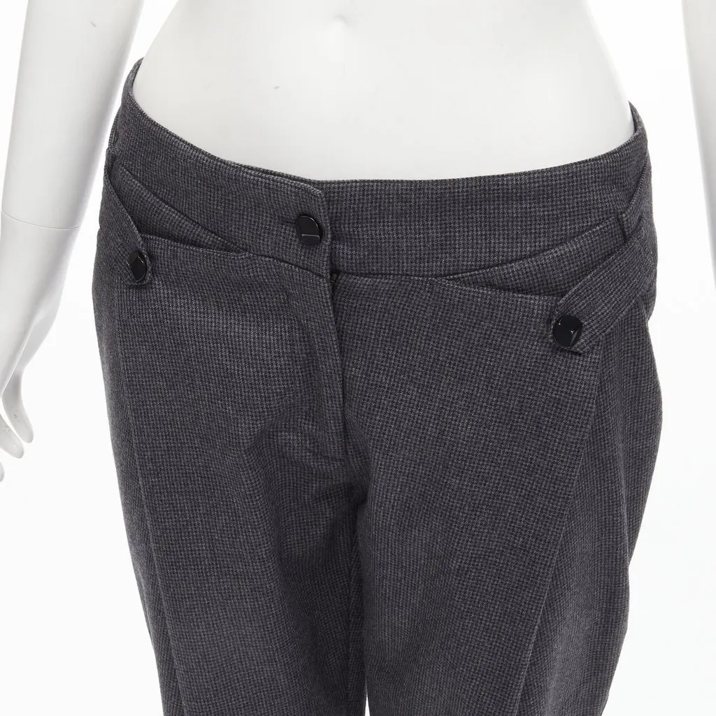 Stella McCartney Houndstooth Pleat Pants Grey Wool Never worn - Back View