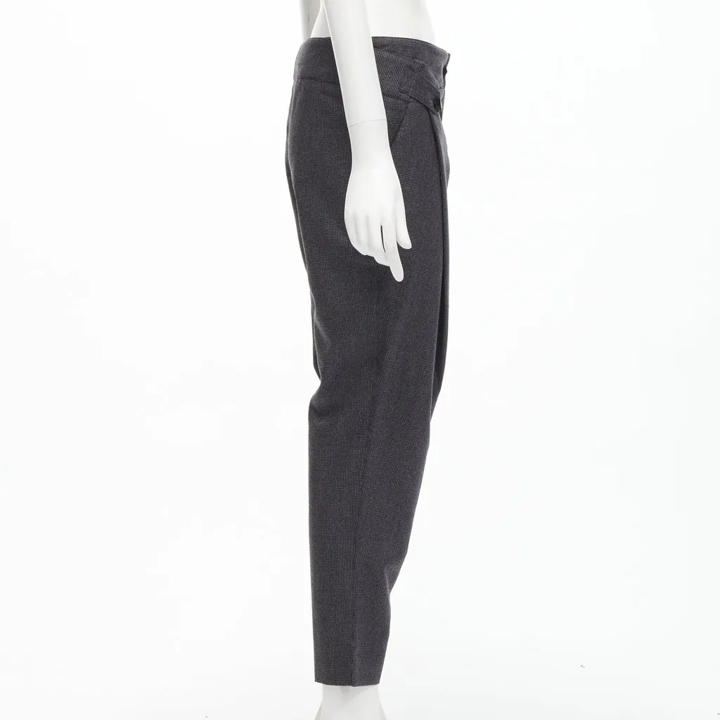 Stella McCartney Houndstooth Pleat Pants Grey Wool Never worn - Model View