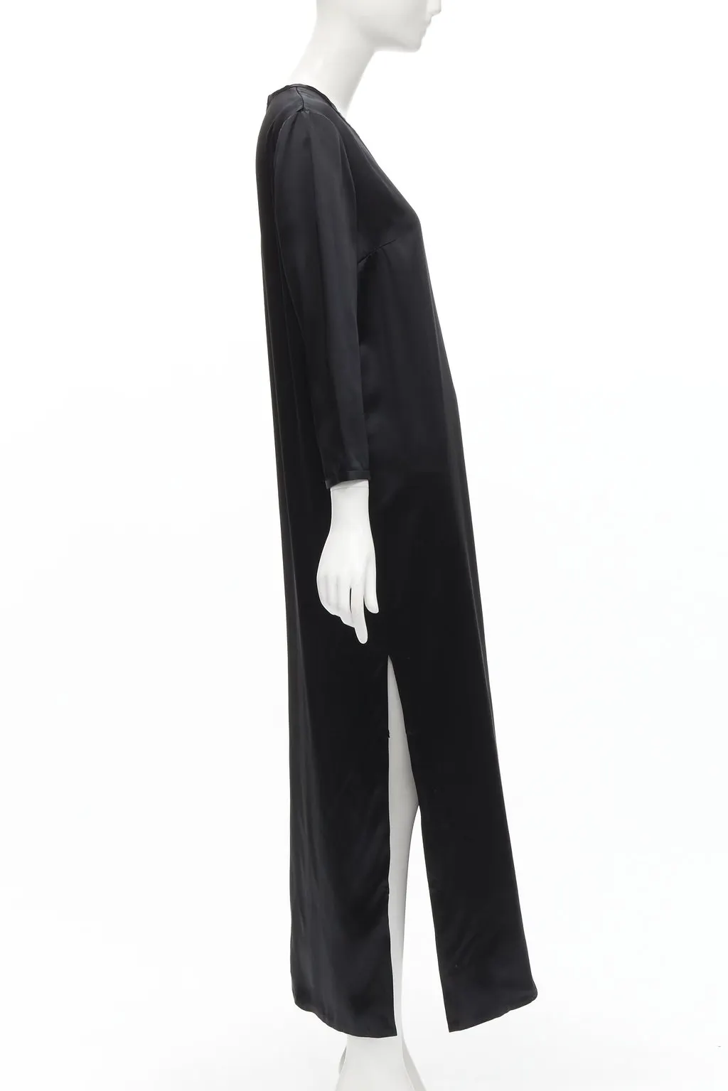 Alexander Wang Minimal Satin Dress Black Polyester Never worn - Model View