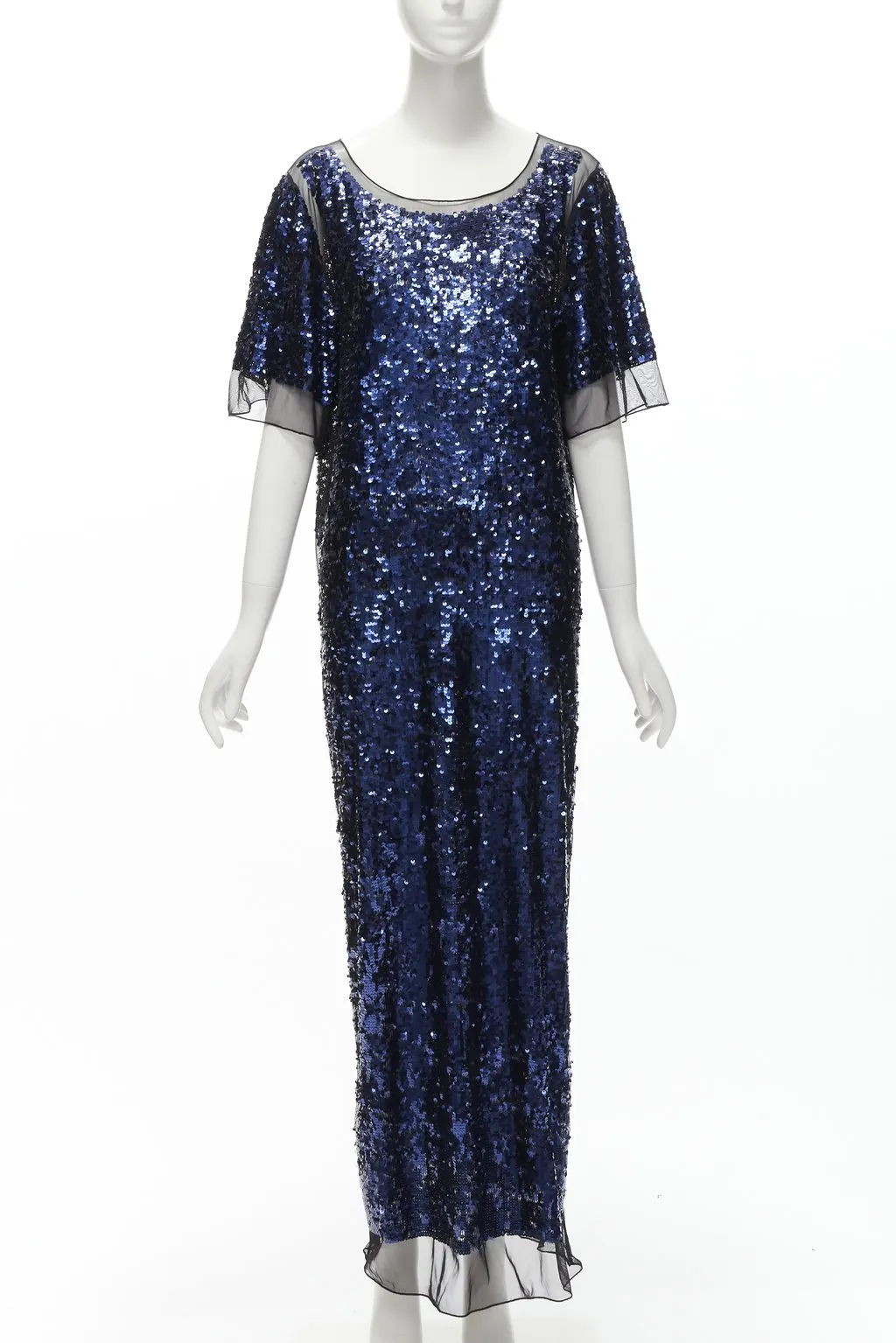 By Malene Birger Sequins Sheer Gown Blue Polyester Very good - Front View