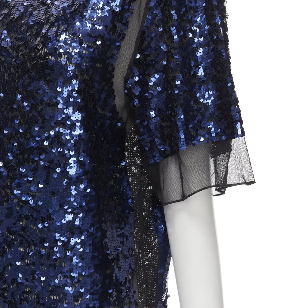 By Malene Birger Sequins Sheer Gown Blue Polyester Very good - Back View