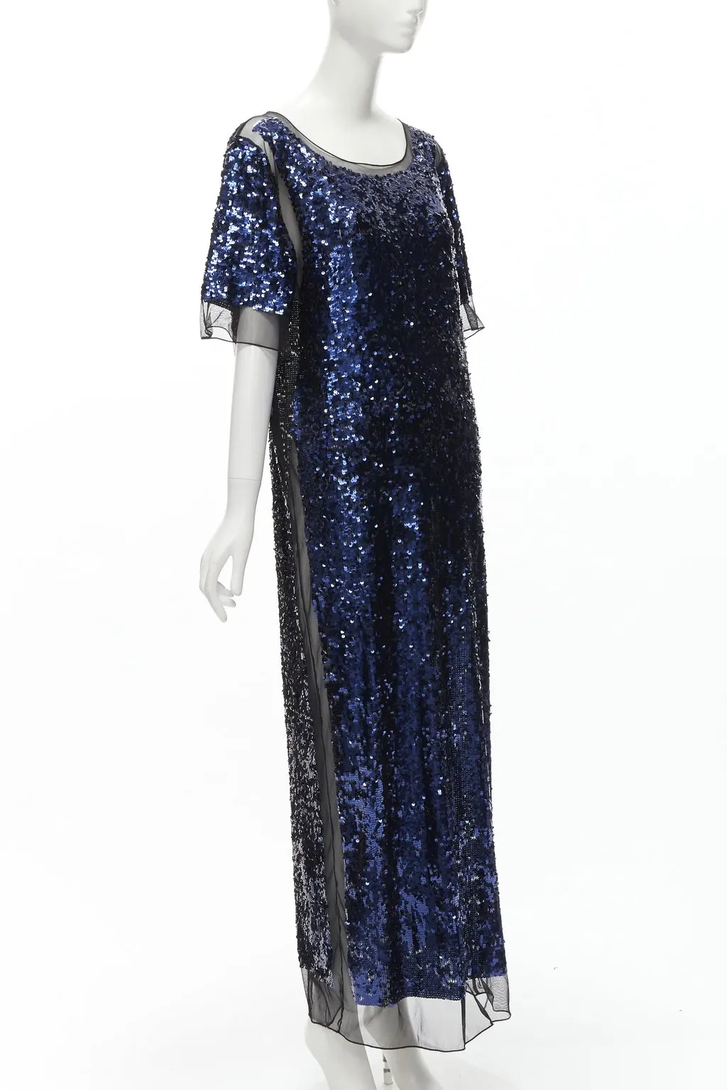 By Malene Birger Sequins Sheer Gown Blue Polyester Very good - Inside View