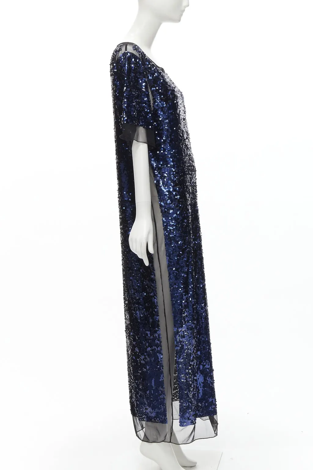 By Malene Birger Sequins Sheer Gown Blue Polyester Very good - Model View