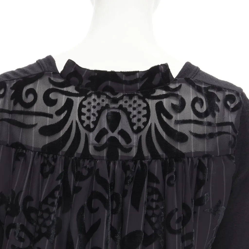 Sacai Velvet Sweater Dress Black Wool Never worn - Back View