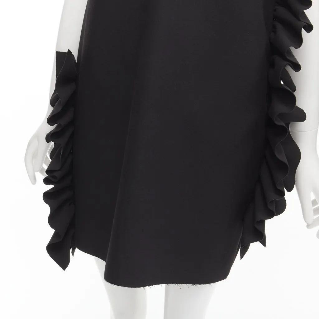 MSGM Structured Ruffles Dress Black Polyester Very good - Back View