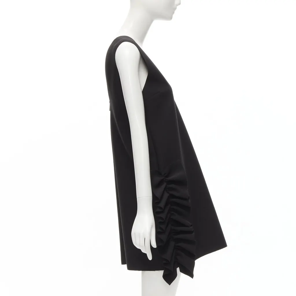 MSGM Structured Ruffles Dress Black Polyester Very good - Model View