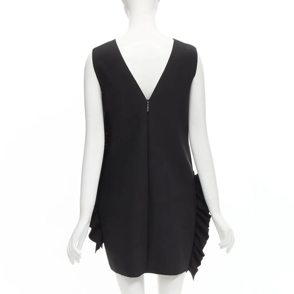 MSGM Structured Ruffles Dress Black Polyester Very good - Box View