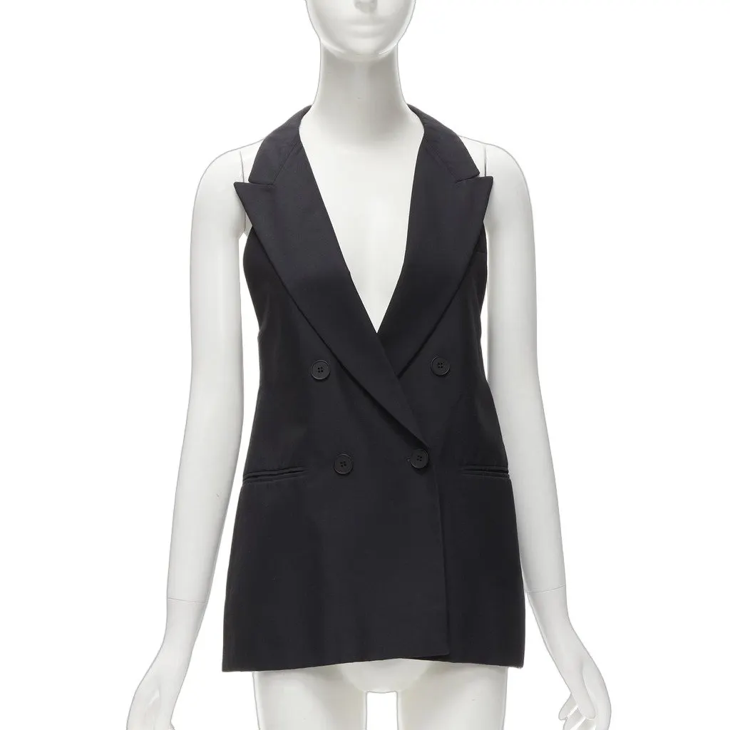 Stella McCartney Halter Tux Top Black Silk Never worn - Front View