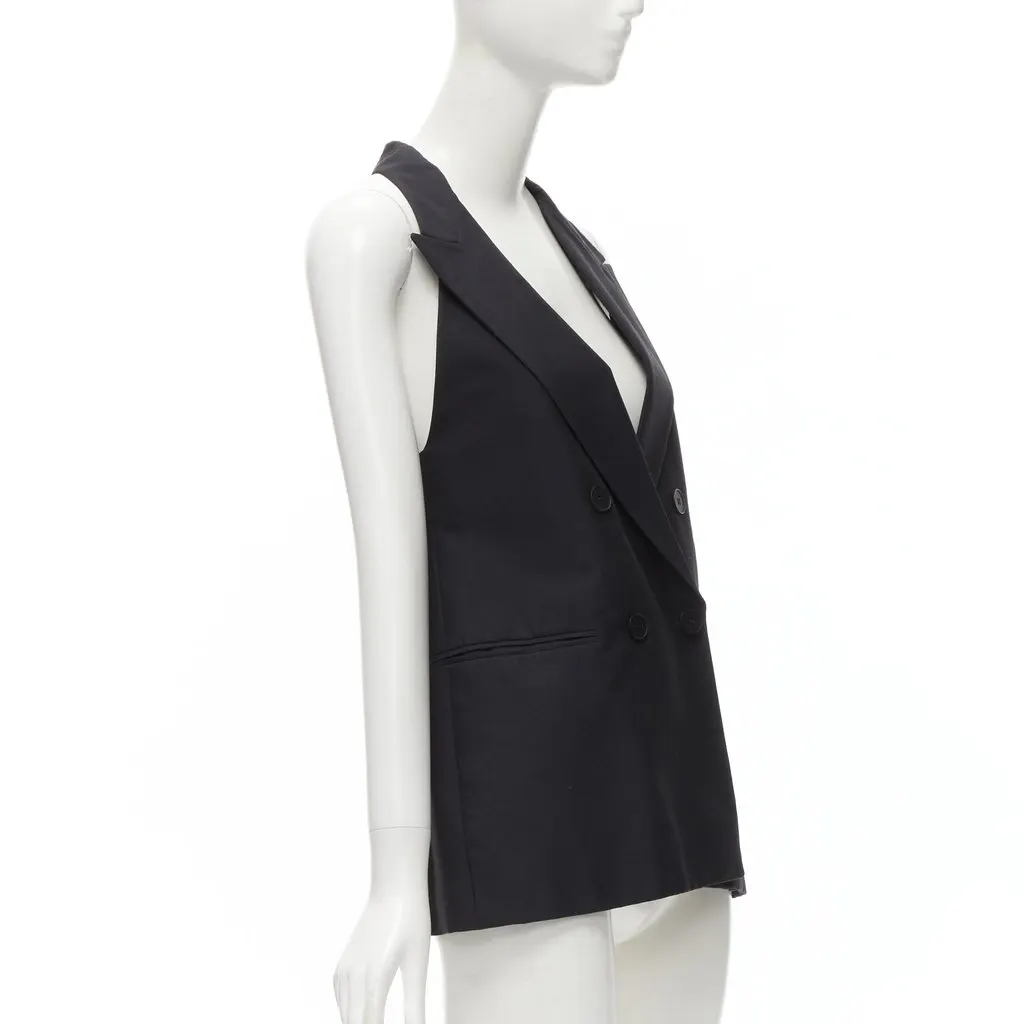 Stella McCartney Halter Tux Top Black Silk Never worn - Model View