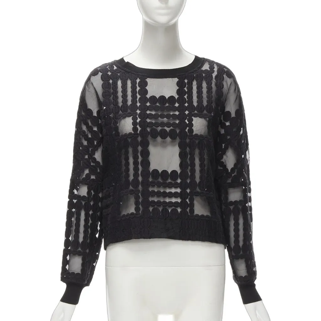By Malene Birger Circle Embroidery Sweater Black Polyamide Never worn - Front View