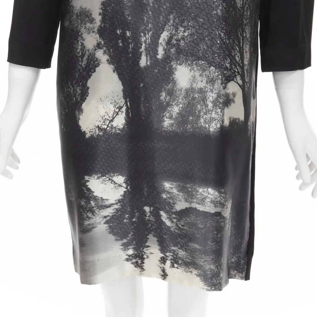 Stella McCartney Tree Photo Dress Black Silk Good - Back View