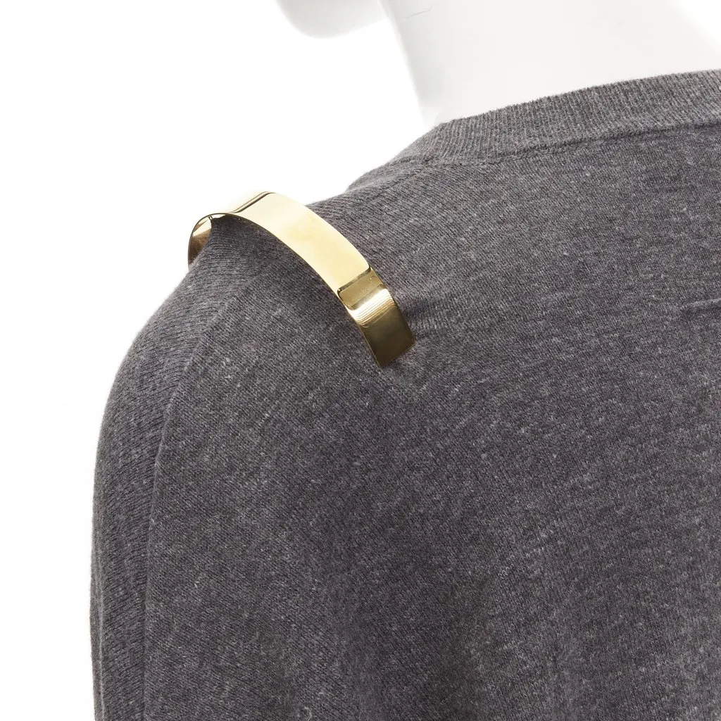 Givenchy Shoulder Bar Sweater Grey Wool Never worn - Back View